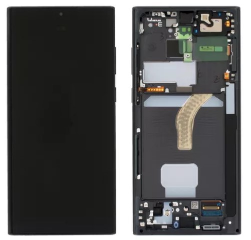 Tela Display Samsung S22 Ultra SM-S908 Preto com Aro Original Oled www